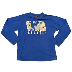St‎ Louis Blues Long Sleeve T Shirt Pro Edge Hockey Blue Mens M